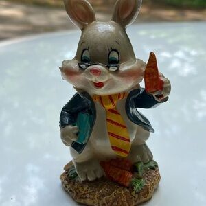 Vtg Charming Rabbit Professor Figurine with Carrot